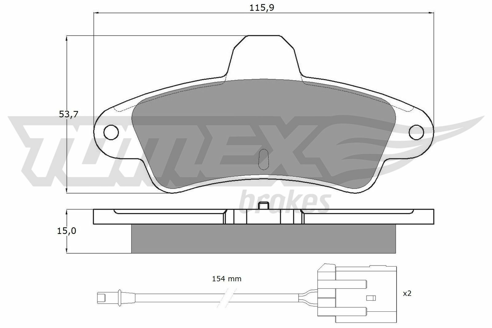 Sada brzdových destiček, kotoučová brzda TOMEX Brakes